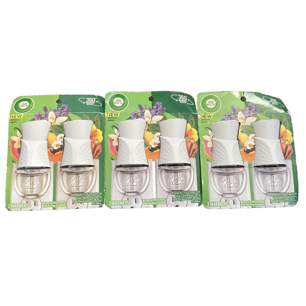 Air Wick Scented Oil Warmer Plug In Warmer 360 Fragrance Release Lot Of 6